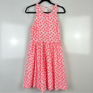 J. Crew Sleeveless Embroidered Pink Floral Dress Pockets Fit Flare Women's Sz 6